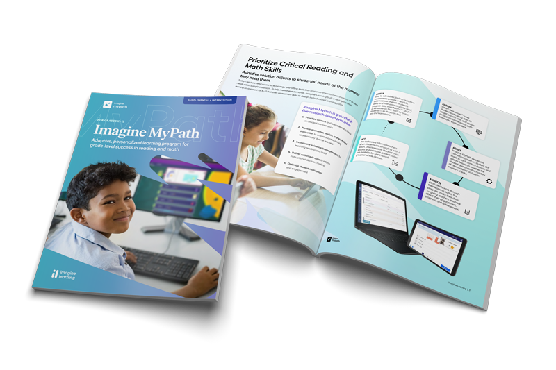 An image of the printed Imagine MyPath brochure lying on a table